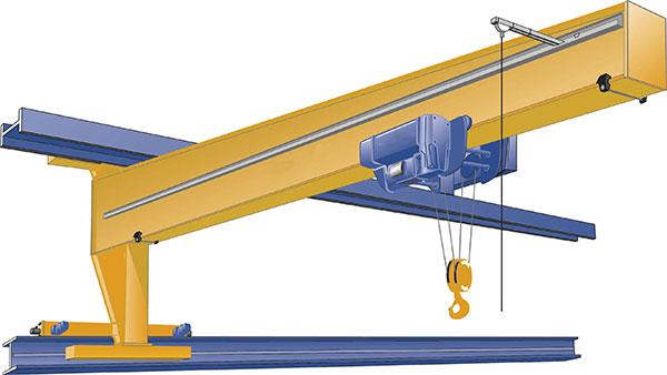 Wall travelling jib crane