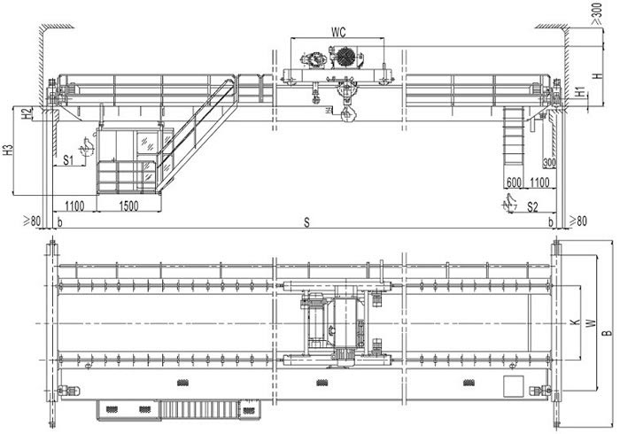overhead crane sketch