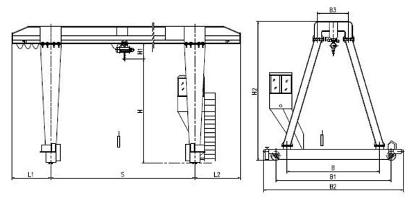 sketch of portable gantry crane 5 ton