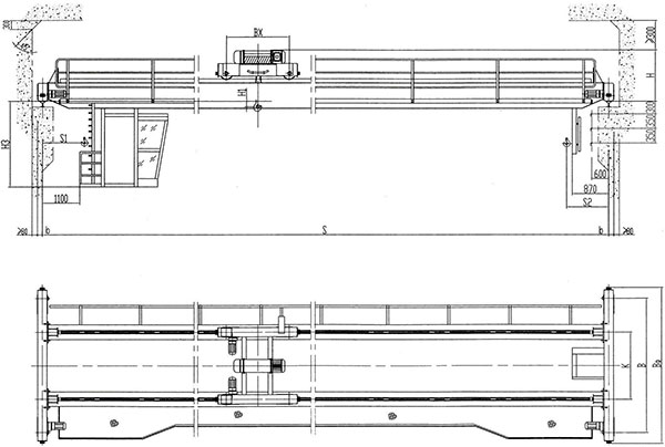 sketch of new overhead travelling crane